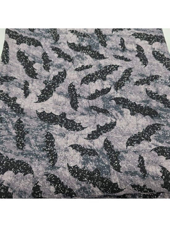 Jo-Ann Other - Quilting Fabric Halloween Bat Glitter Black Gray Fat Quarter 18"x22"